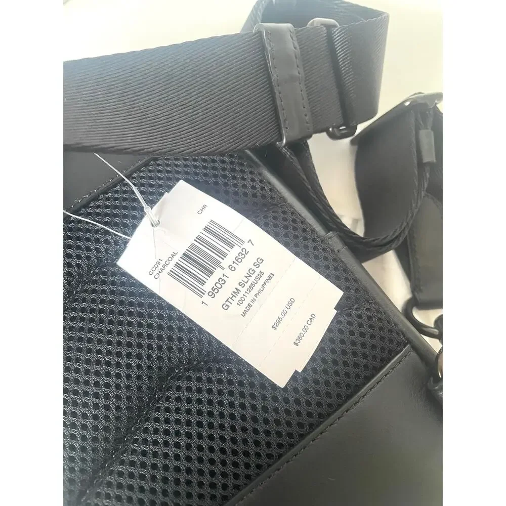 Coach Gotham Sling Pack 13 Signature Canvas Black Leather CC091 Bag
